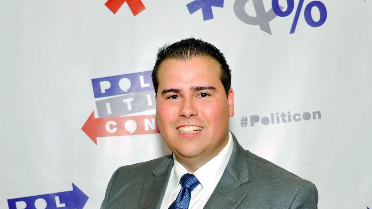 Omar Navarro appears at Politicon in Pasadena in July.