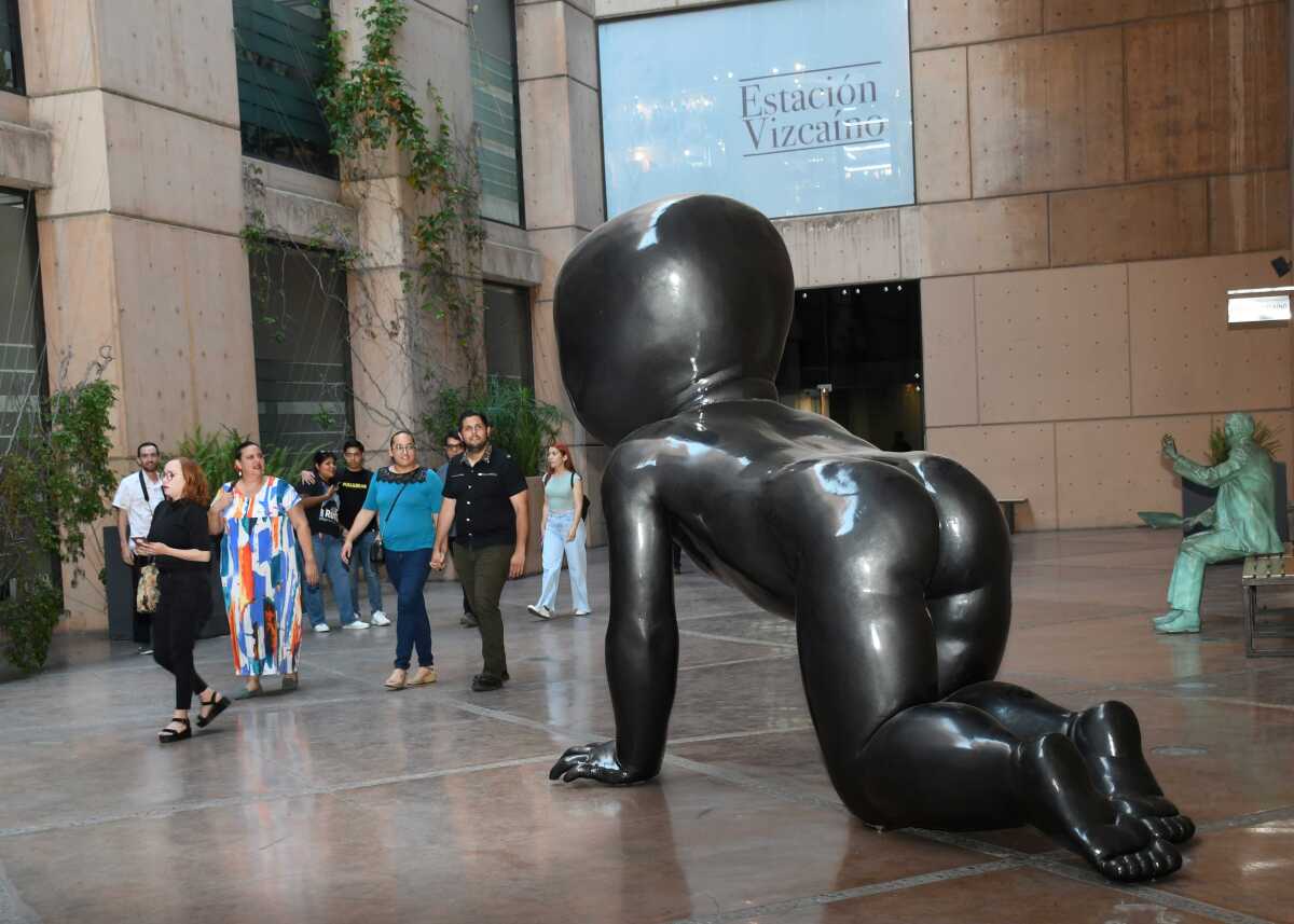 a David Černý's baby sculpture at Centro Cultural Tijuana.