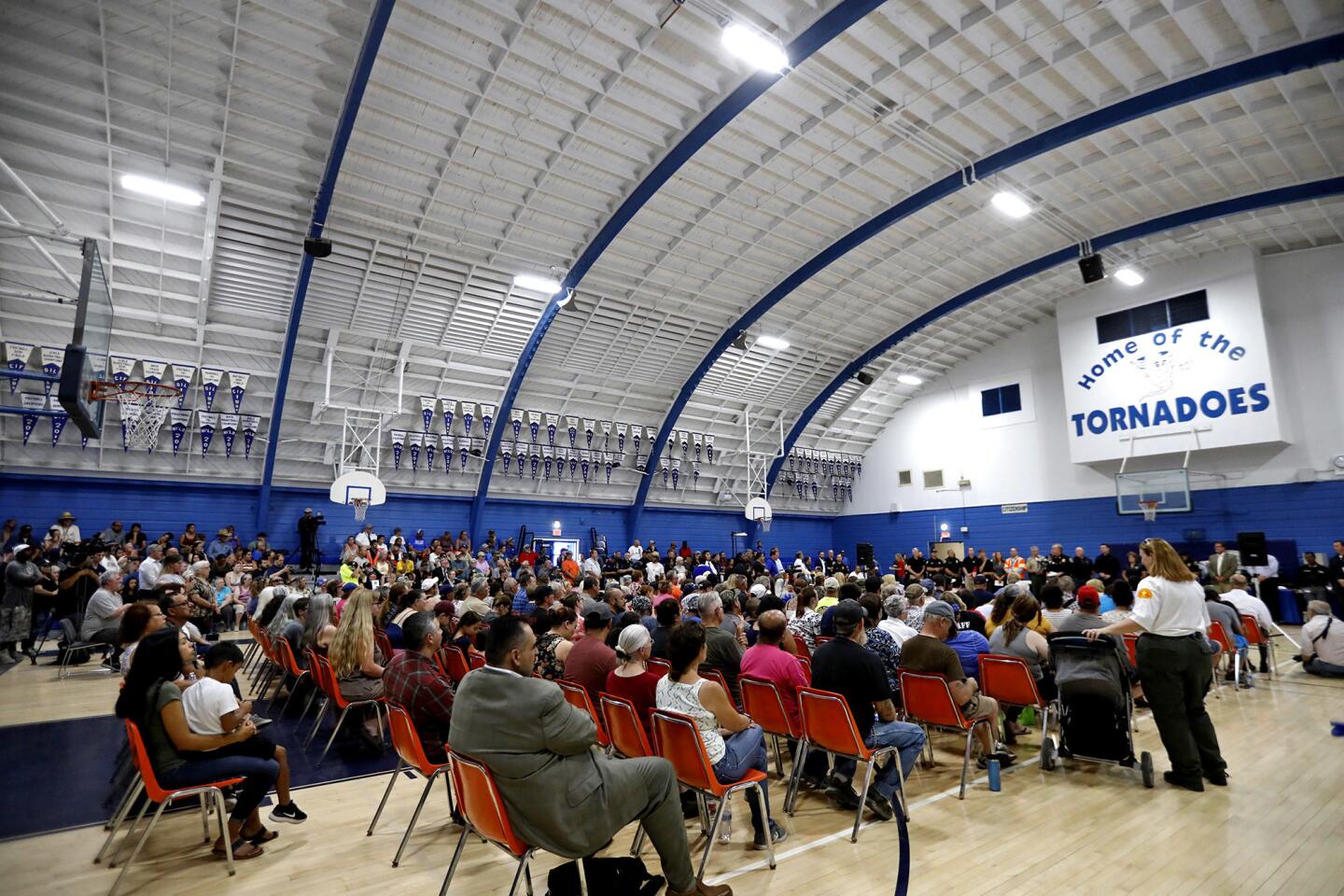 Earthquake town hall at Trona High School