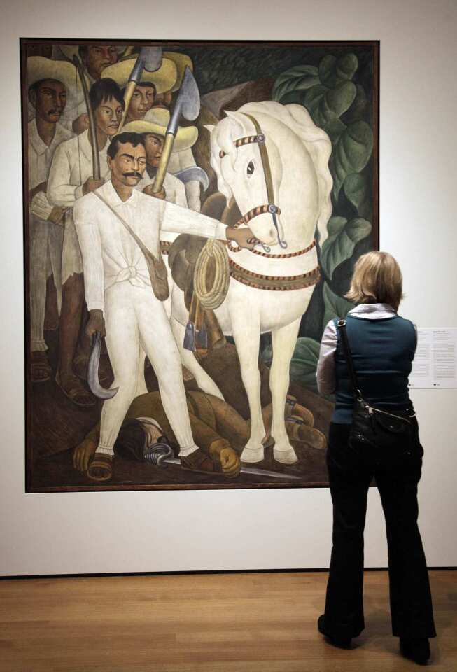 Diego Rivera's "Agrarian Leader Zapata," displayed at the New York Museum of Modern Art.