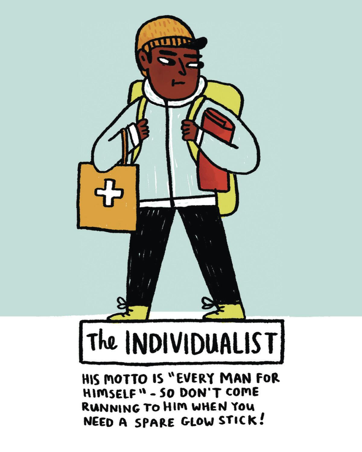 9 types of earthquake preppers comic: the Individualist