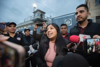 Tijuana, Mexico - Alina Narziso is greeted by family and supporters after being free from prison in Tijuana, Mexico. Alina Mariel Narciso had been sentenced to 45 years in prison for killing her ex-partner in self-defense in 2019. (Karen Castaneda / For The Times)