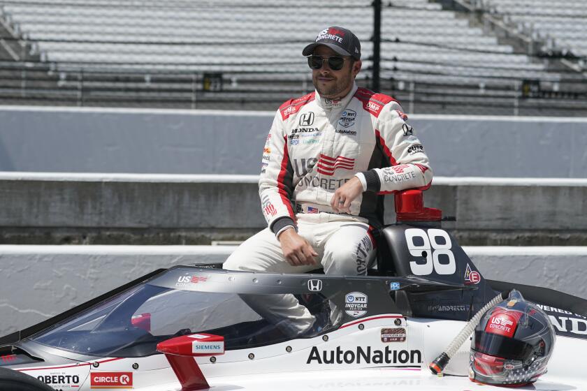 Marco Andretti posted a four-lap average of 231.351 mph in Indianapolis 500 qualifying on Aug. 15, 2020.