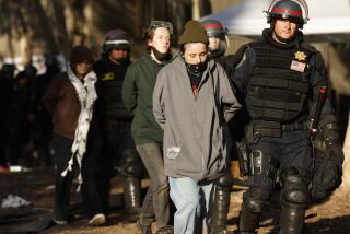 San Diego CA - May 6: Pro-Palestinian protesters were arrested by CHP officers at a Free Palestine Camp along Library Walk at UC San Diego on Monday, May 6, 2024. The protesters have been staged at the university for several days. (K.C. Alfred / The San Diego Union-Tribune)