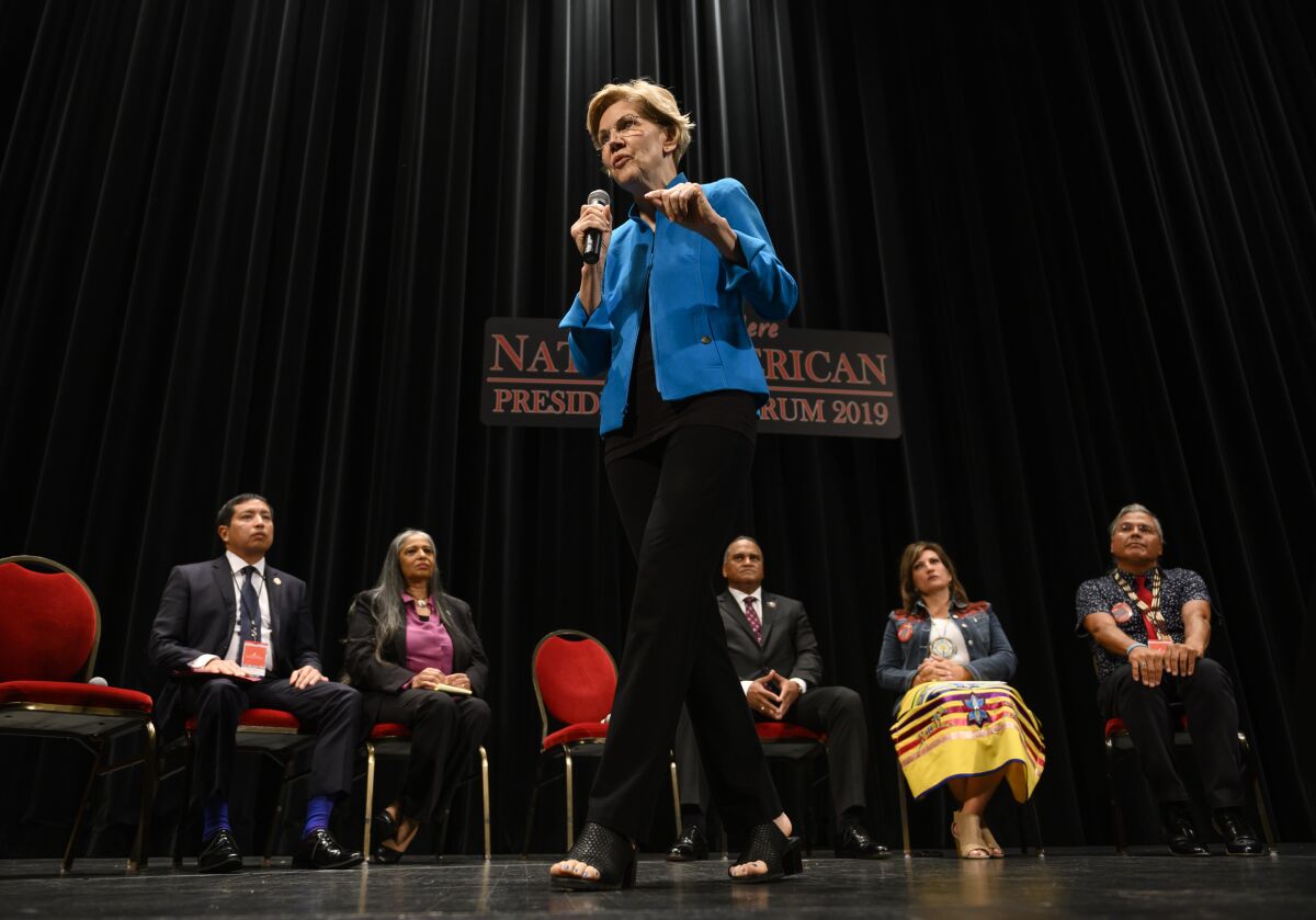 "Like anyone who has been honest with themselves, I know I have made mistakes," Sen. Elizabeth Warren (D-Mass.) said at a forum on Native American issues. "I am sorry for the harm I have caused."