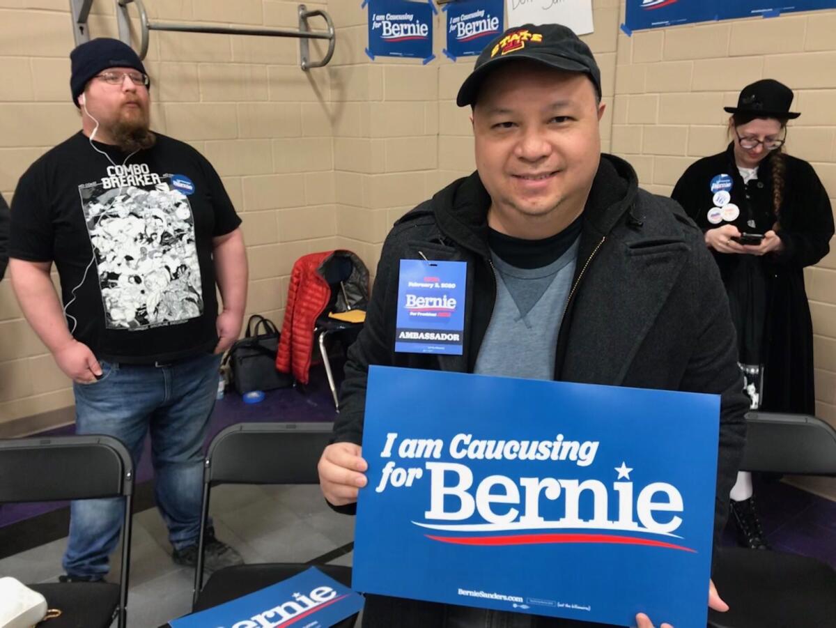 Vit Baccam and other Bernie Sanders supporters