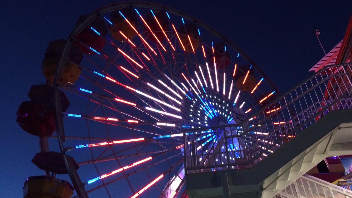 The ferris wheel at the Santa Monica Pier.