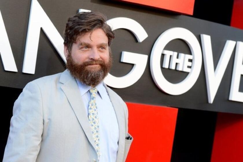 Zach Galifianakis arrives at the premiere of "The Hangover Part III" in Westwood.