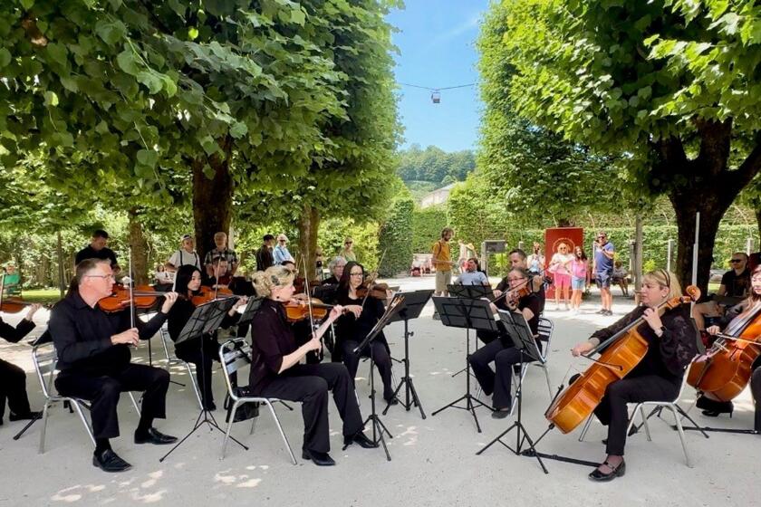 The Poway Symphonette performing in the Mirabell Gardens in Salzburg, a location made famous from “The Sound of Music” movie.