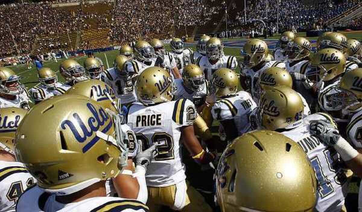 UCLA has not won at Cal since 1998. Here they prepare to take the field before the 2010 game in Berkeley.