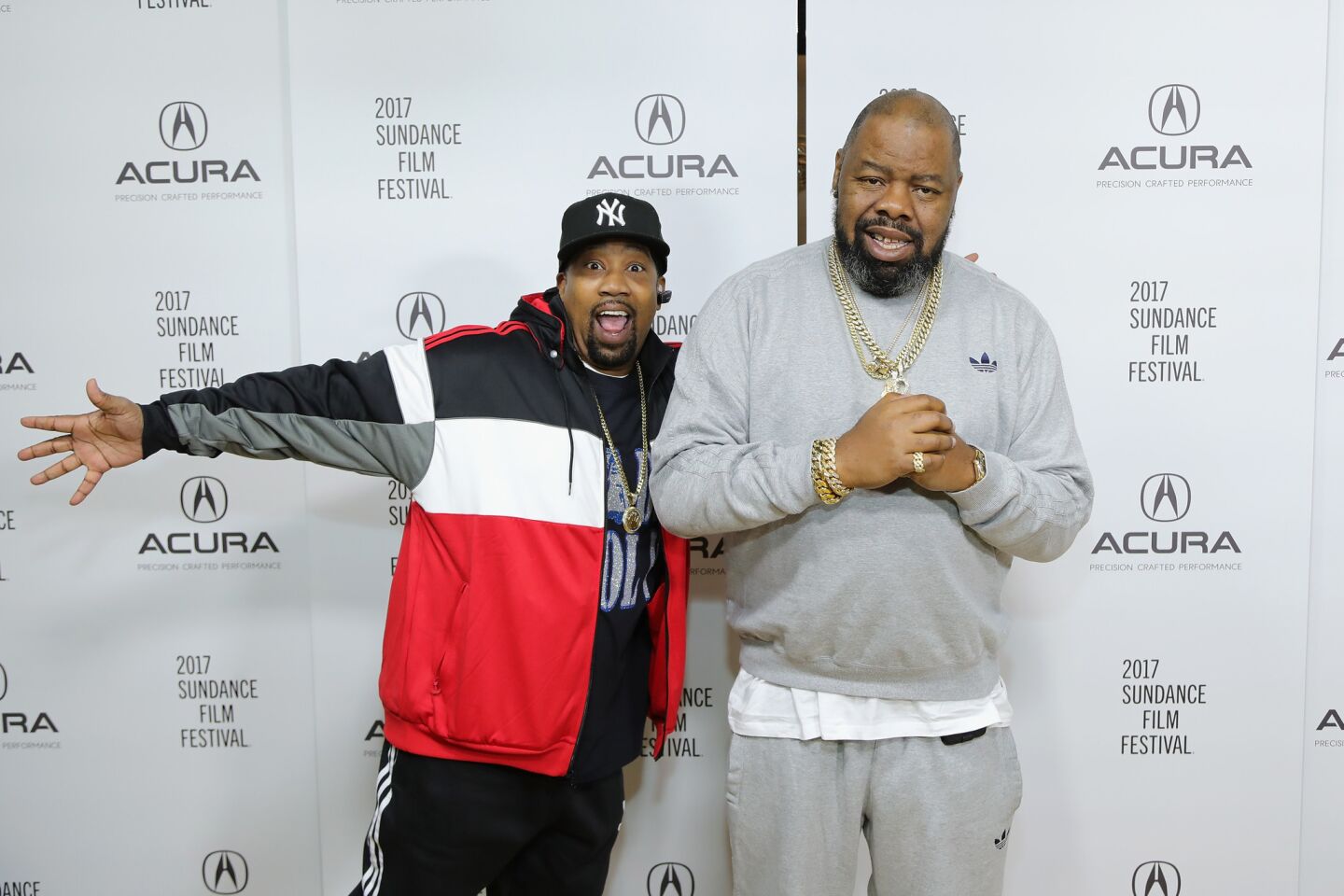 DJ Cool V and Biz Markie attend the Acura Studio Jan. 22 during the Sundance Film Festival in Park City, Utah.