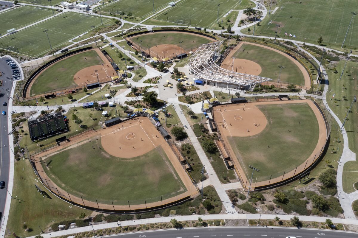 Aerial view of the Great Park in Irvine.