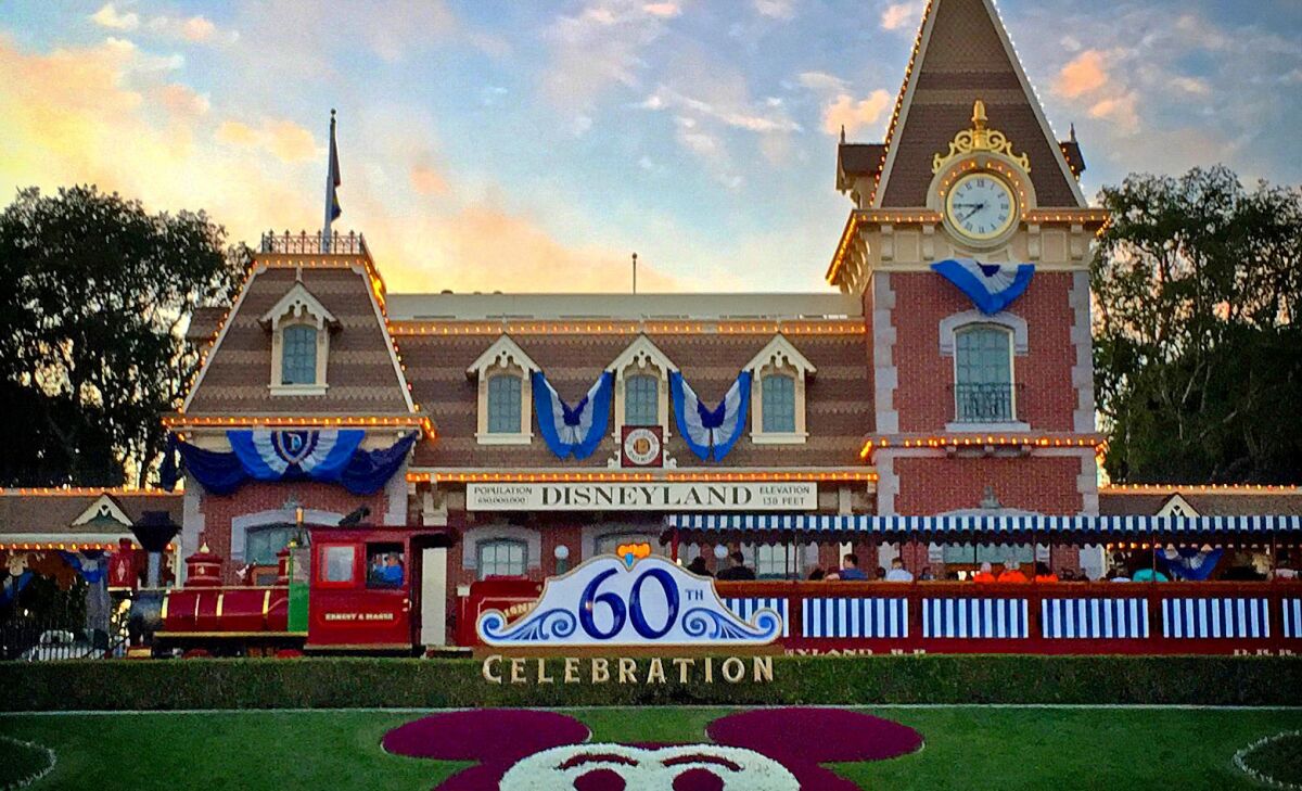 Disneyland dressed up for its 60th anniversary in Anaheim.