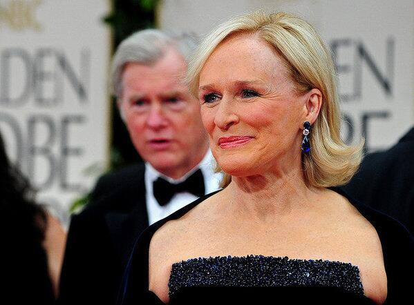 Wilfredo Rosado 32-carat sapphire earrings, valued at more than $1 million, look terrific with Glenn Close's blue eyes.