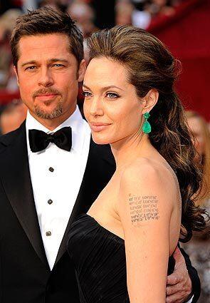 Brad Pitt and Angelina Jolie at the 2009 Academy Awards.