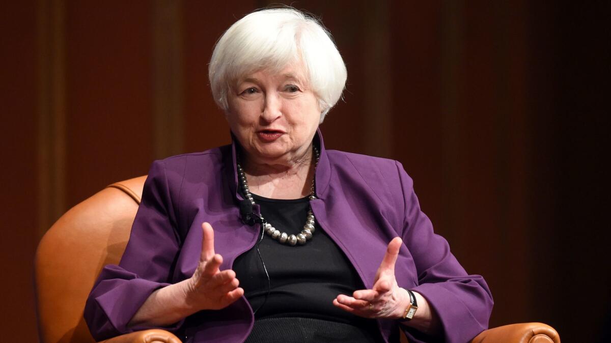 Federal Reserve Chairwoman Janet L. Yellen speaks April 10 at the University of Michigan in Ann Arbor.