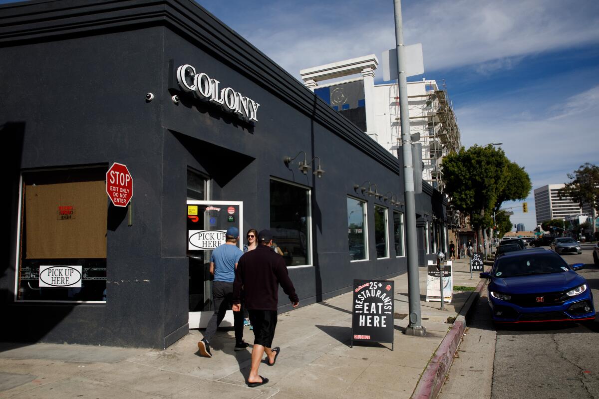 Customers enter Colony on Santa Monica Boulevard, where the typical kitchen is about 250 square feet, each behind a door off shared hallways.