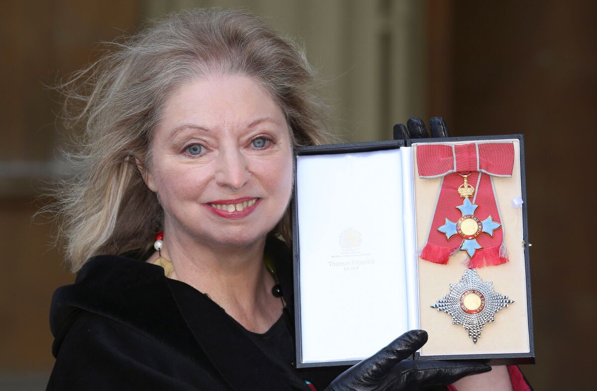 Author Hilary Mantel, a newly named dame, with her Dame Commander of the British Empire medal.