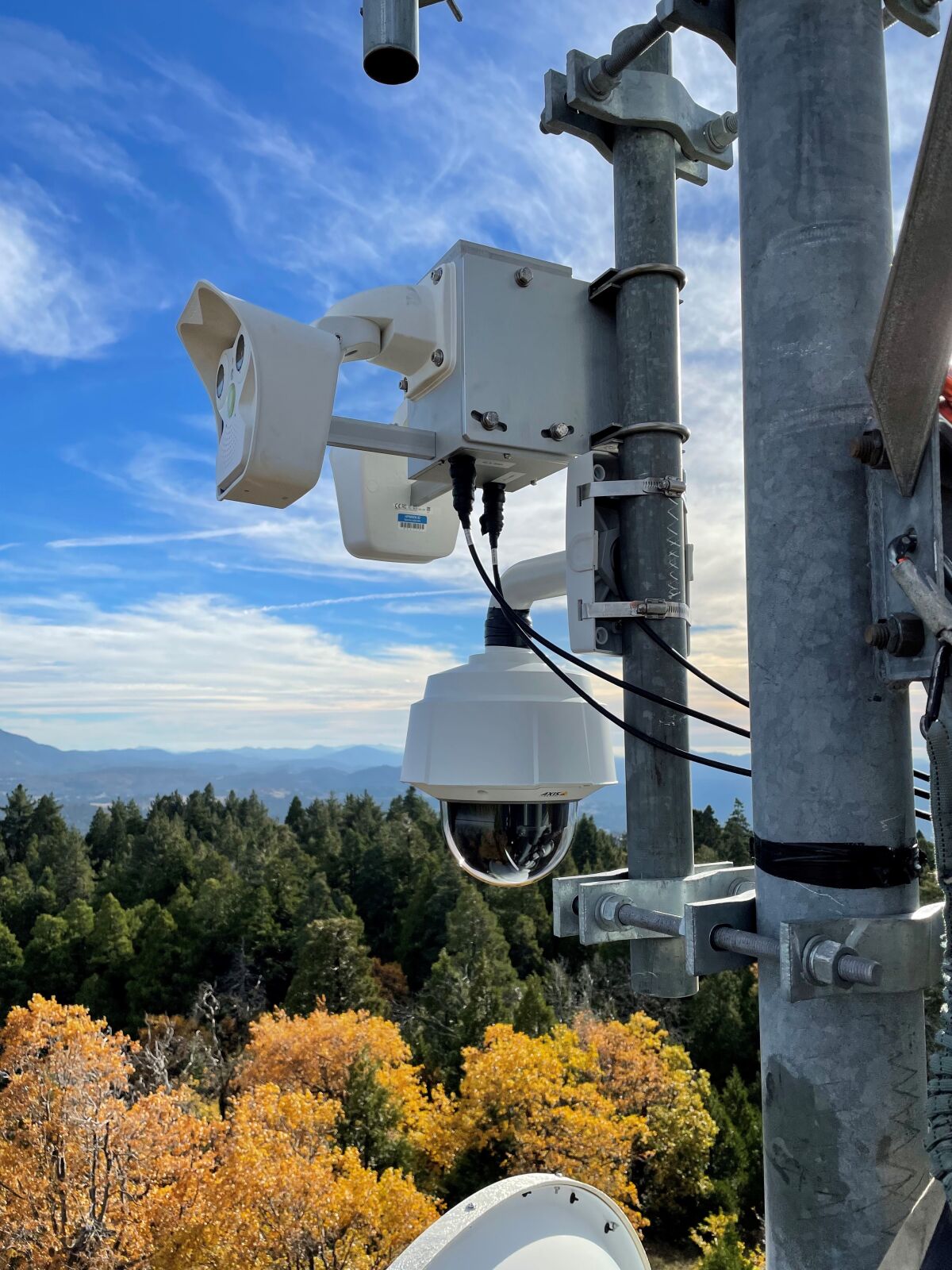 New HPWREN and ALERTWildfire cameras deployed on Volcan Mountain in early November 2021.