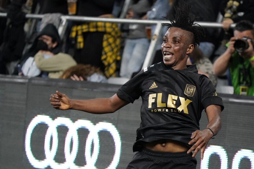 Soccer newsletter: Former Galaxy coach Bruce Arena just keeps winning - Los Angeles Times 5 LAFC midfielder Latif Blessing celebrates after scoring a goal against the Sounders on Oct. 26