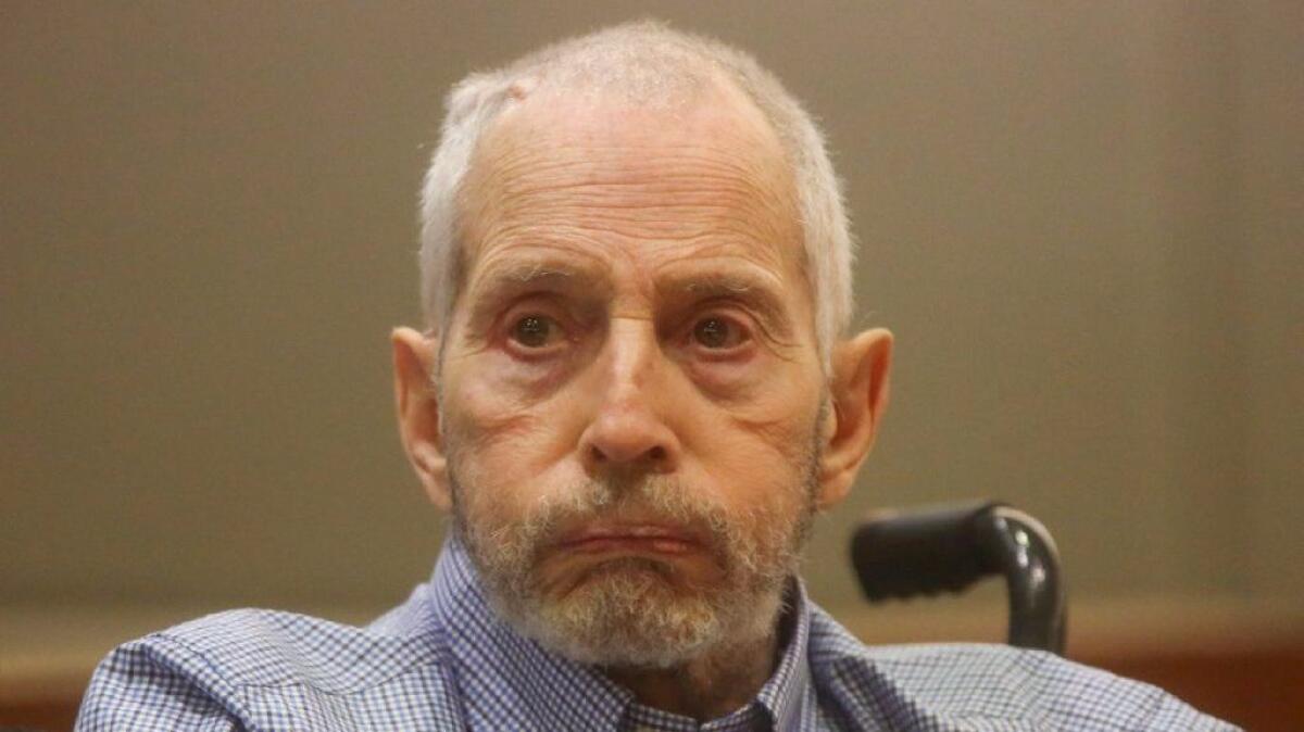 New York real estate scion Robert Durst, shown at an earlier hearing in his murder case, is scheduled to appear in court Tuesday in Los Angeles.