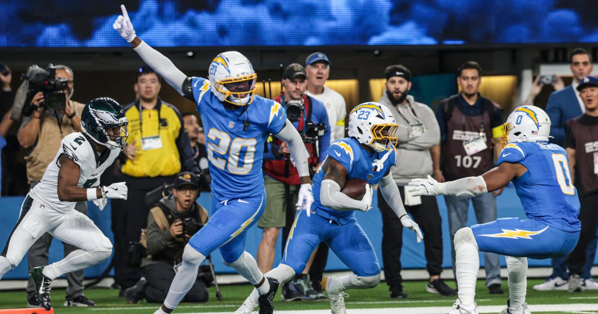 Justin Herbert and Chargers show grit in overtime win over Eagles Justin Herbert and Chargers show grit in overtime win over Eagles