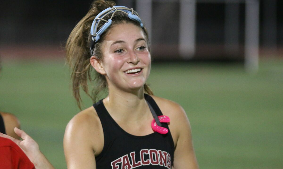 Good times post-game for goal scorer Hailey Dewey.