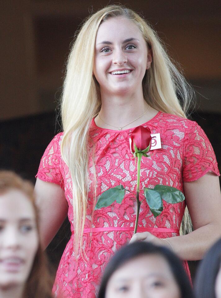 Finalist Elektra Williams, of Flintridge Sacred Heart Academy, is introduced at the announcement of the 2016 Tournament of Roses Royal Court at the Tournament House in Pasadena on Monday, Oct. 5, 2015.