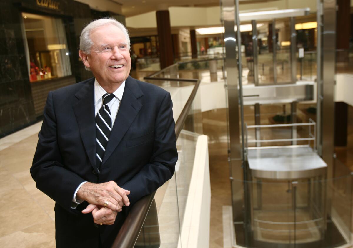 Werner Escher, South Coast Plaza's executive director of domestic and foreign markets, seen here in 2008, died Friday after a brief illness, South Coast Plaza officials said.
