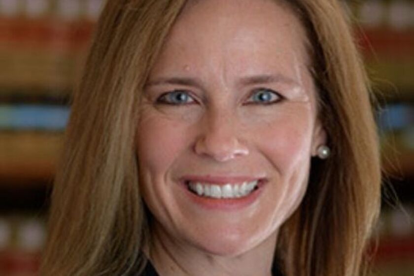 Amy Coney Barrett a federal appeals court judge on the 7th Circuit and former law professor at Notre Dame.