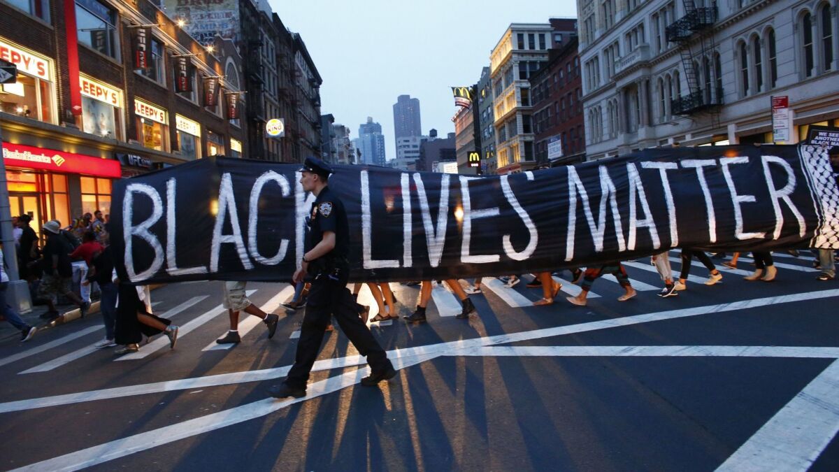 A 2016 protest in New York in support of the Black Lives Matter movement. (Kena Betancur / AFP/Getty Images)