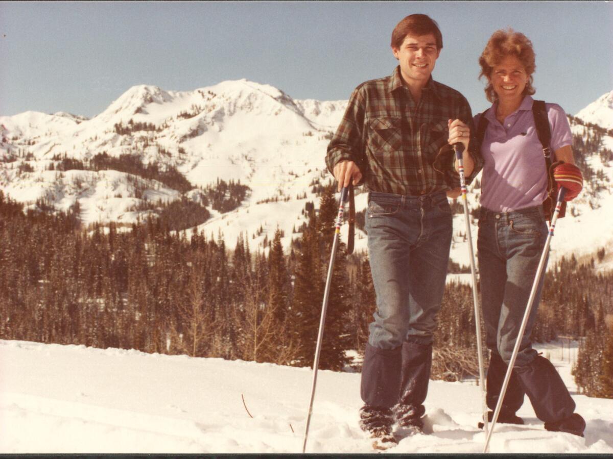 Rep. John Curtis and his wife, Sue Curtis, skiing in an undated photo.