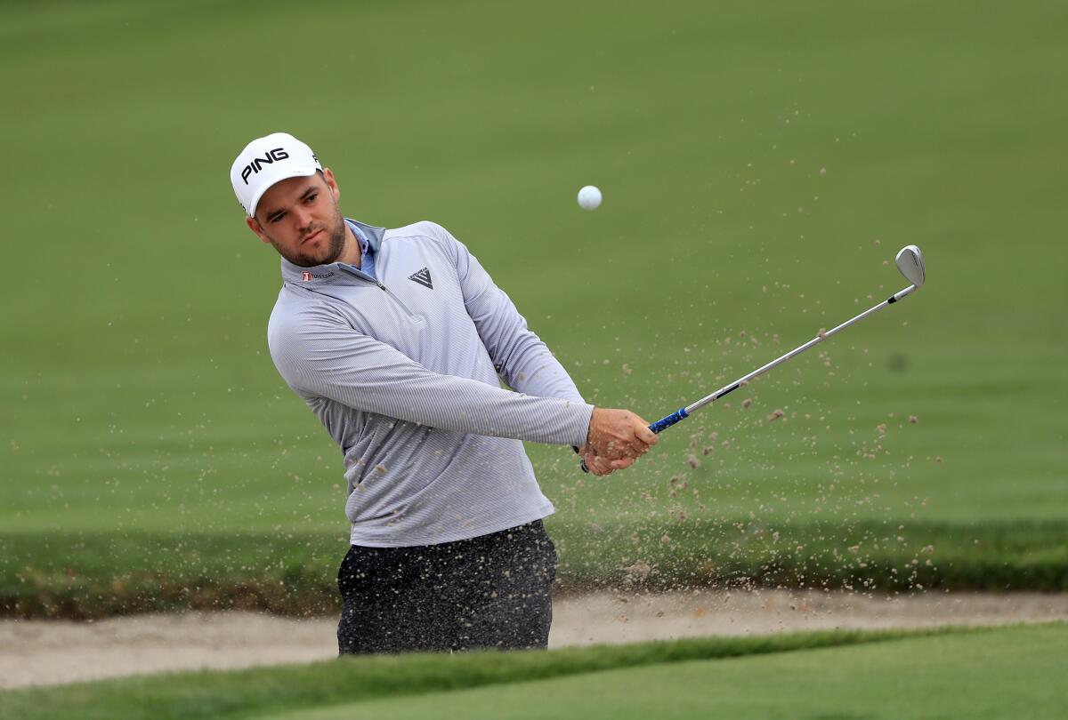 Corey Conners plays a shot during a practice round before the Arnold Palmer Invitational on March 5 in Orlando, Fla.