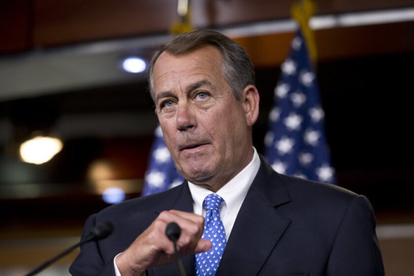 House Speaker John Boehner during a news conference on Capitol Hill in Washington, D.C.