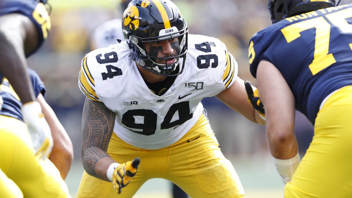 2020 NFL Draft: Defensive end, A.J. Epenesa, Iowa, pick No. 54