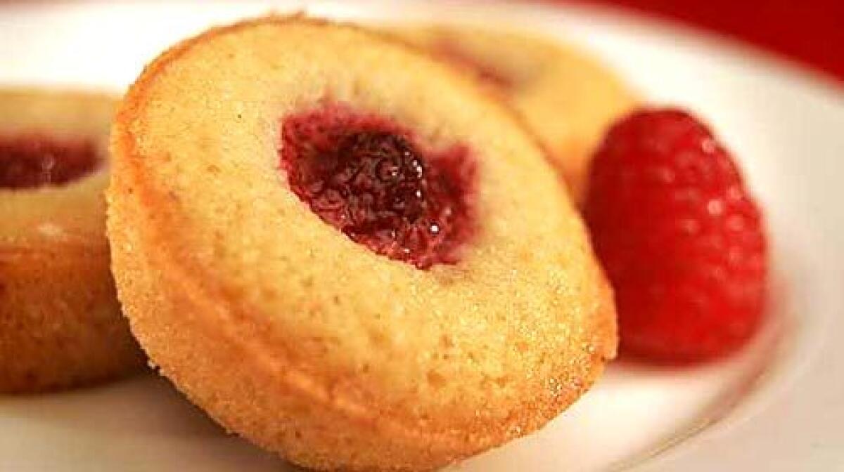 A raspberry-dotted financier from Little Next Door takes only six ingredients.