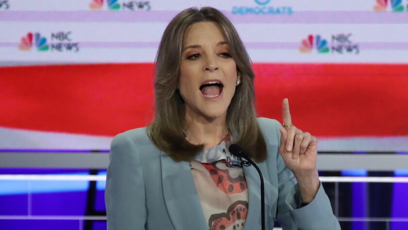 Democratic presidential hopeful Marianne Williamson argued for passion over wonkiness in taking on President Trump.