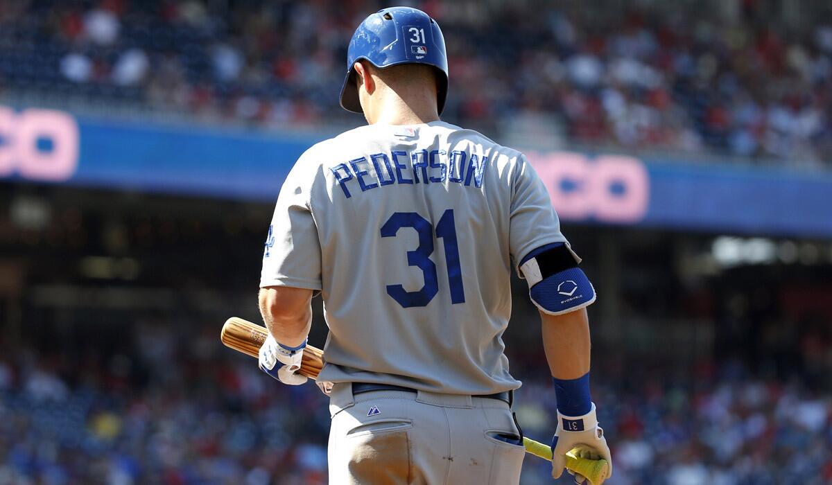 Los Angeles Dodgers rookie center fielder Joc Pederson is batting .176 this month, with one home run. He leads the National League in strikeouts.