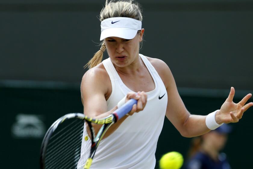 Eugenie Bouchard, a former junior champion at Wimbledon, has risen from No. 66 in the world at this time last year to No. 8.