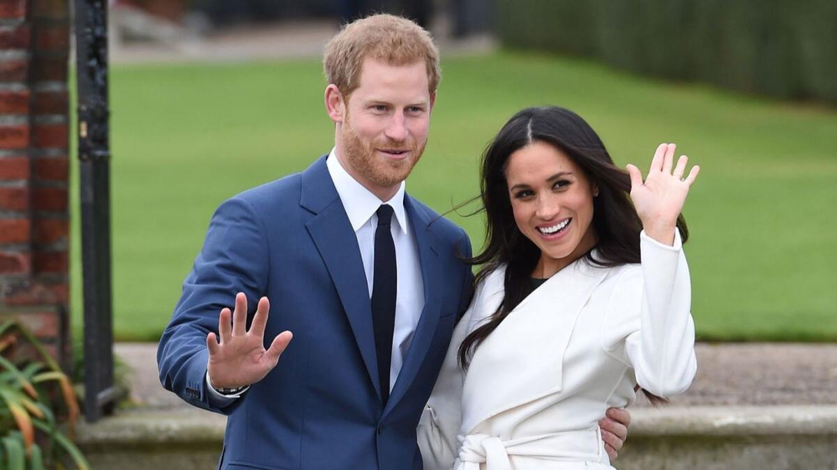 Prince Harry and Meghan Markle announced their engagement at Kensington Palace in London on Nov. 27, 2017.