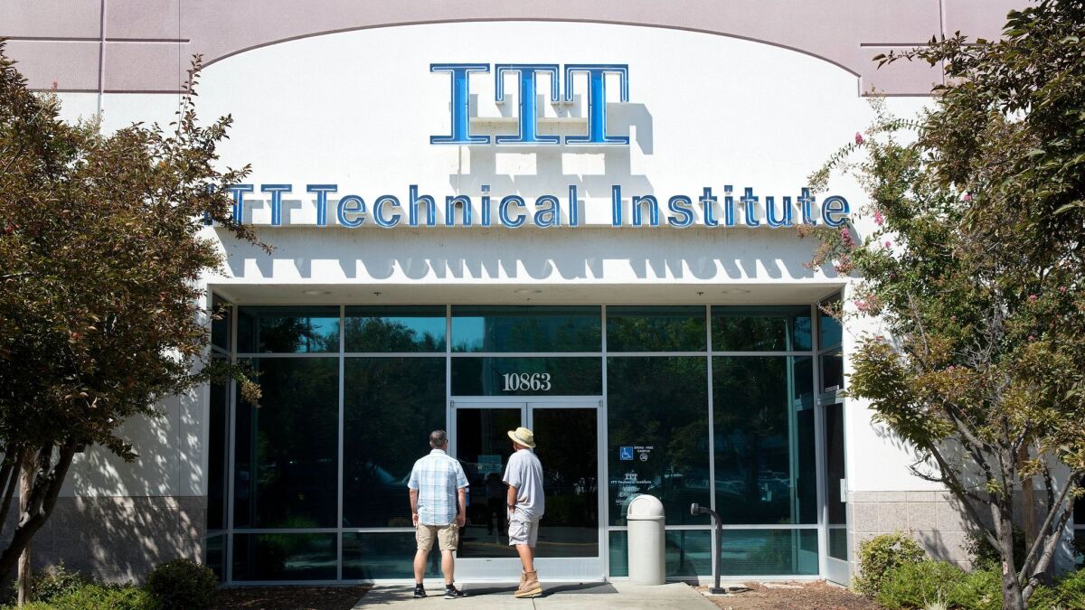 ITT Technical Institute campuses, including this one in Rancho Cordova, Calif., abruptly closed in September.