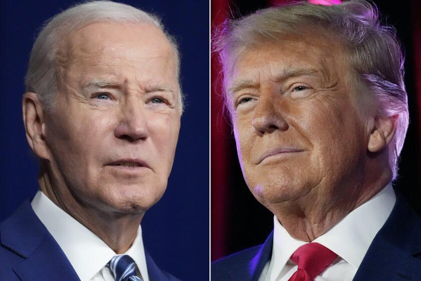 El presidente Joe Biden (i) en 10 de agosto de 2023 en Salt Lake City, y el expresidente Donald Trump (d) el 8 de julio de 2023 en Las Vegas. (Foto AP)