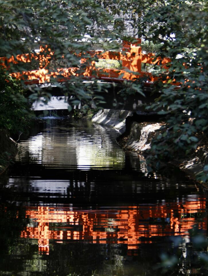 Photo Gallery: Japanese Garden bridge being restored to original specifications at Descanso Gardens