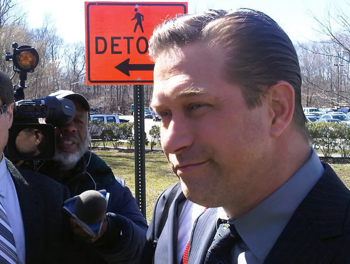 Actor Stephen Baldwin leaves Rockland County Court in New City, N.Y., on Friday after admitting he hadn't paid state income taxes for 2008, 2009 and 2010.
