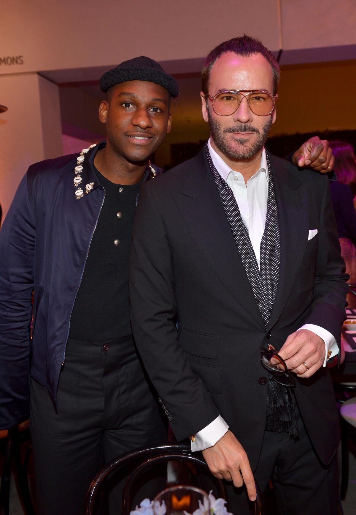 Leon Bridges, left, and Tom Ford at the Hammer Museum gala.