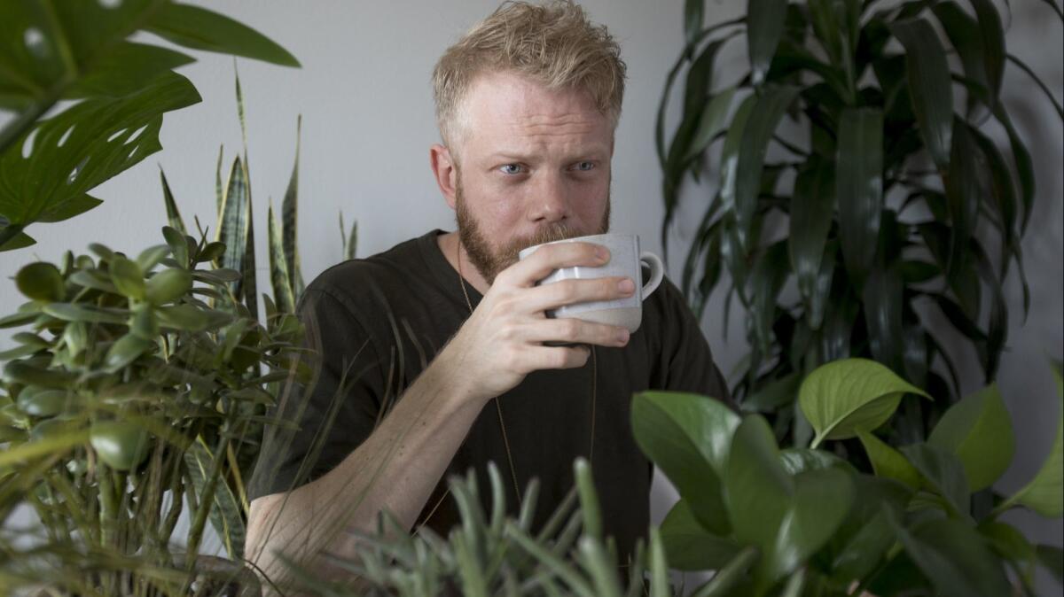 “I found myself gravitating toward plants,” says Tommy Engström, at home in Culver City.