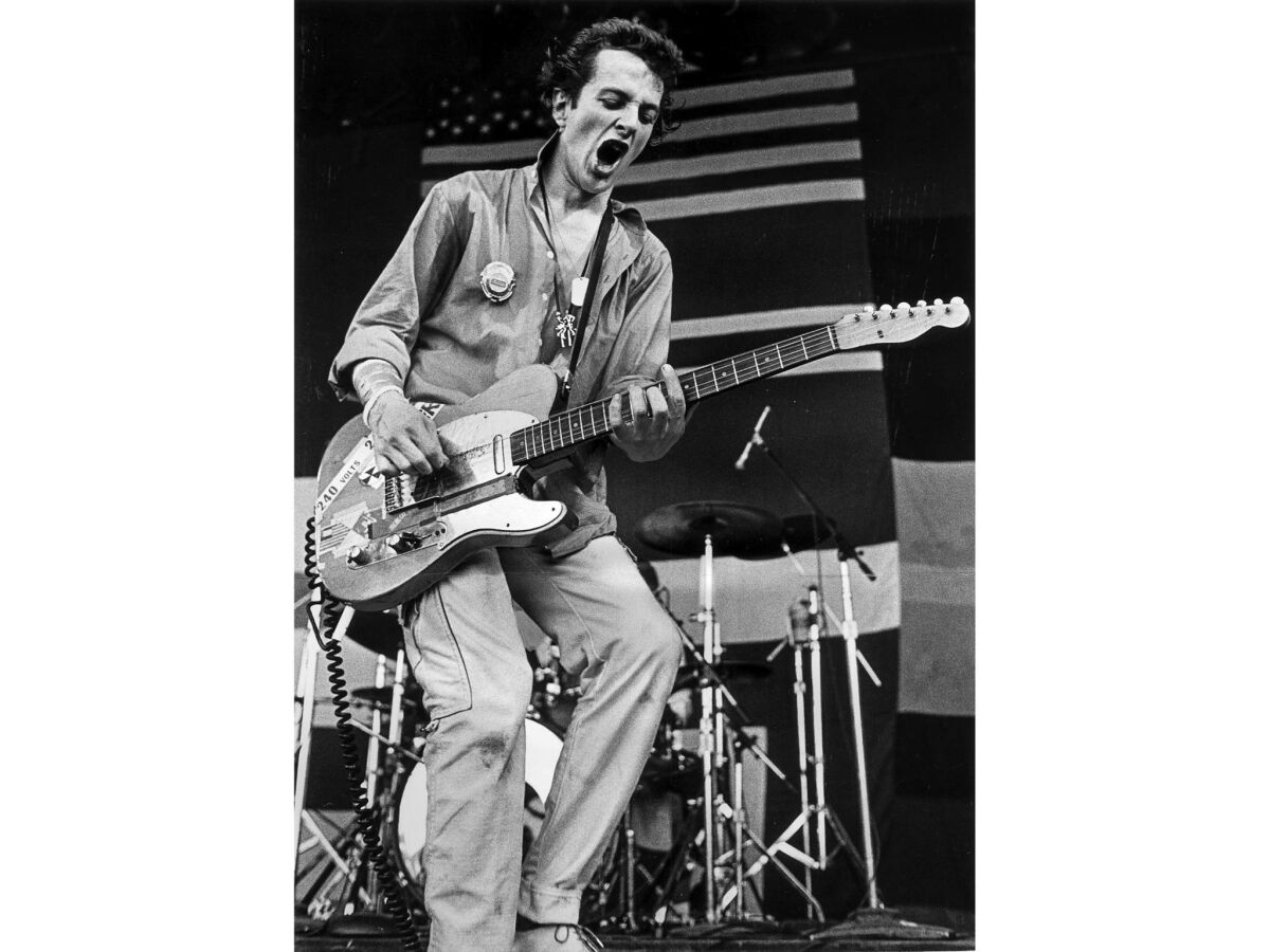 Sept. 9, 1979. Joe Strummer of the Clash appearing at a music festival at the Monterey Fairgrounds.