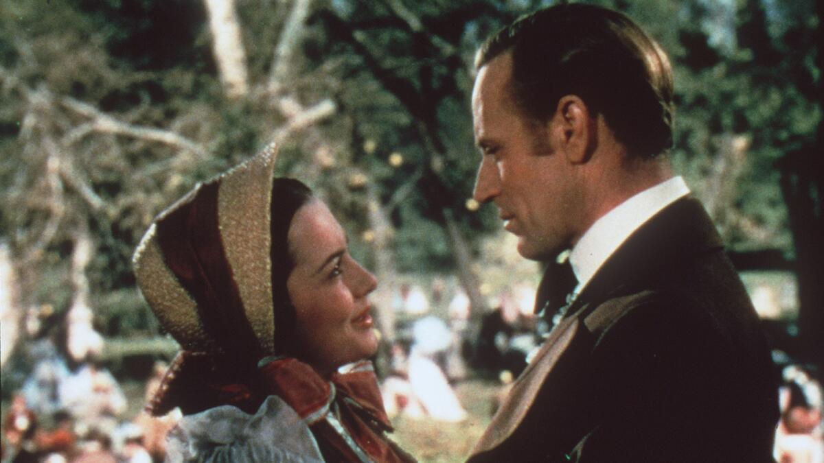 Olivia de Havilland, with Leslie Howard, in the 1939 epic "Gone With the Wind," which earned her an Academy Award nomination for supporting actress. The film won several Oscars, including best picture.