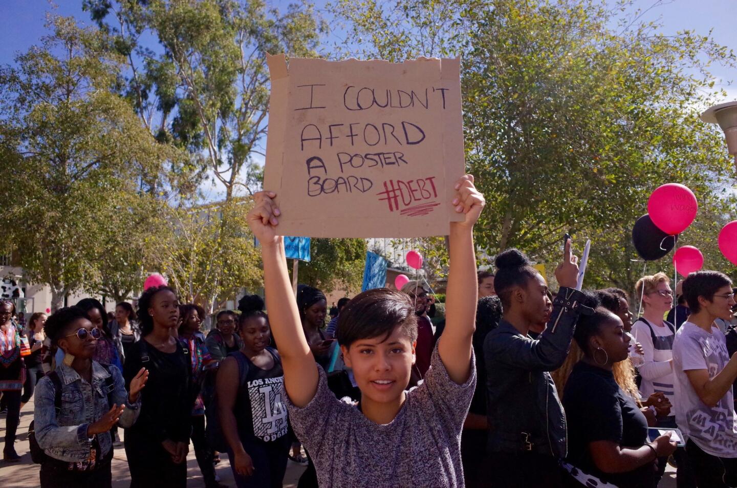 A student protester at UC Riverside.