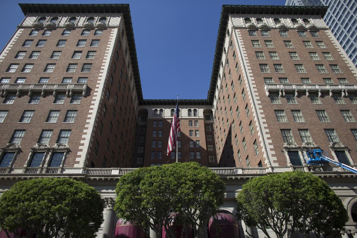 L.A. police officers who need to self-isolate have the option of bunking at the Biltmore.